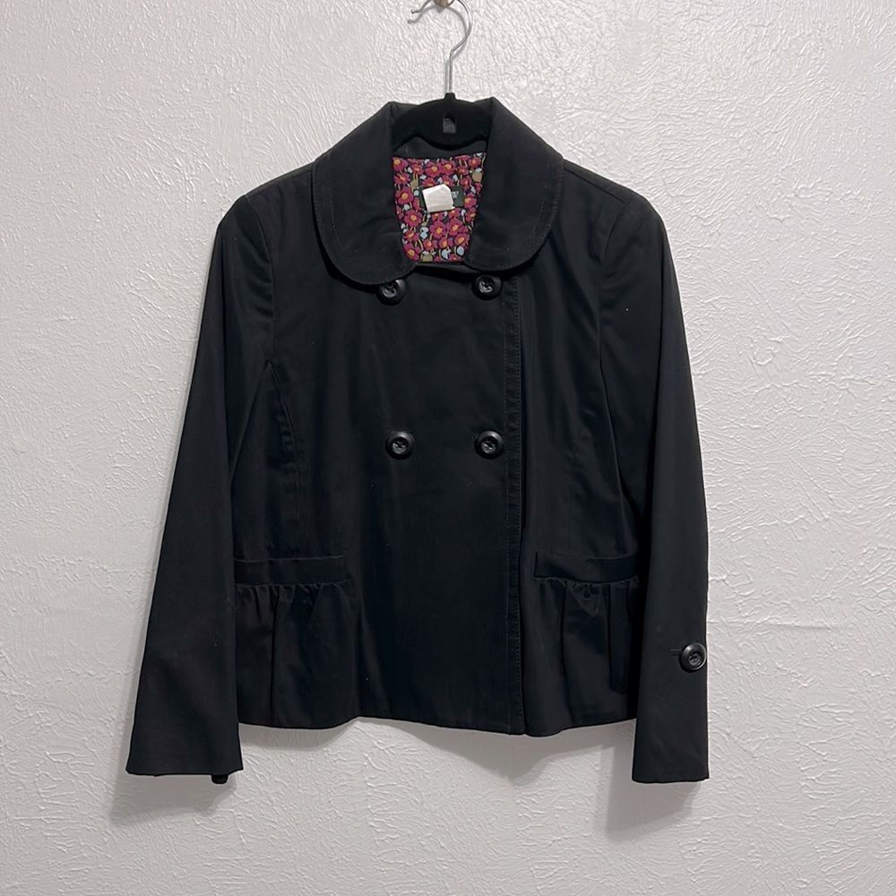 J Crew black double breasted jacket size 4 NWOT